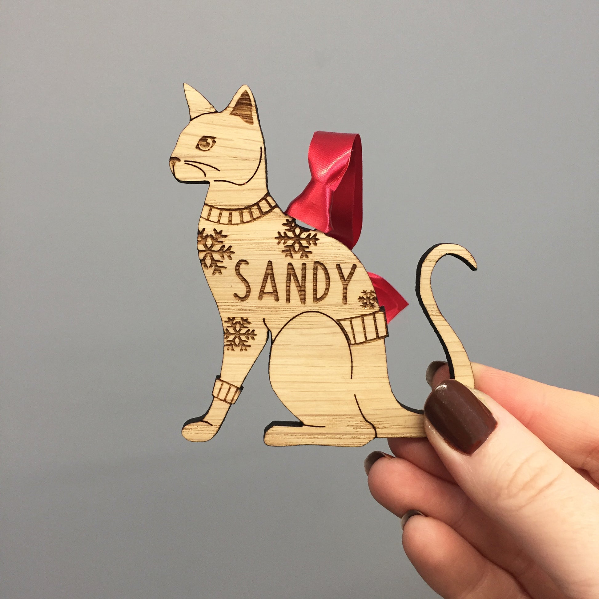 Personalised Siamese Cat Christmas Jumper Tree Decoration Bauble
