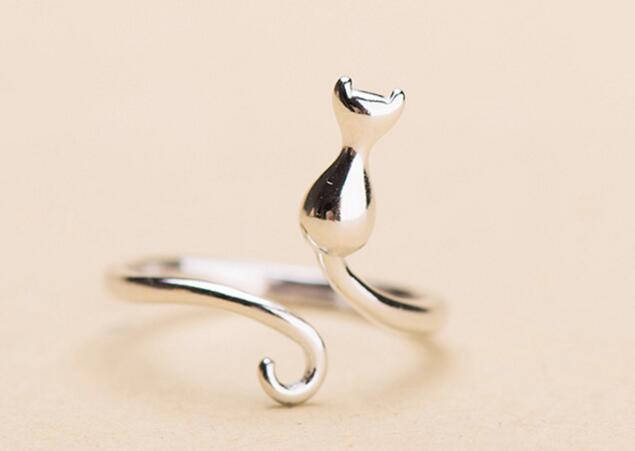 Plain Tail Twist Ring - Adjustable - Silver