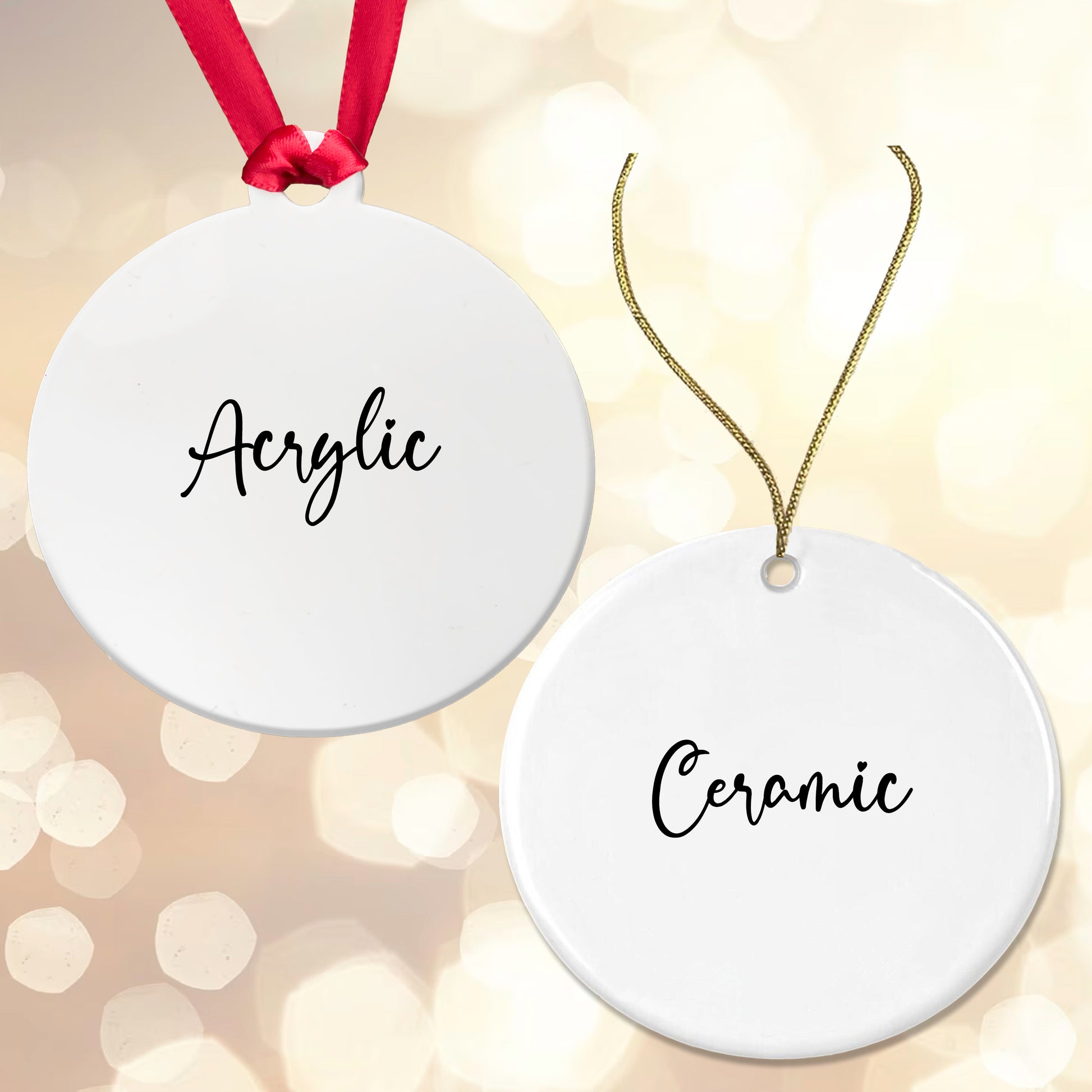 Personalised Cat Name and Year Bauble Christmas Tree Decoration Ceramic