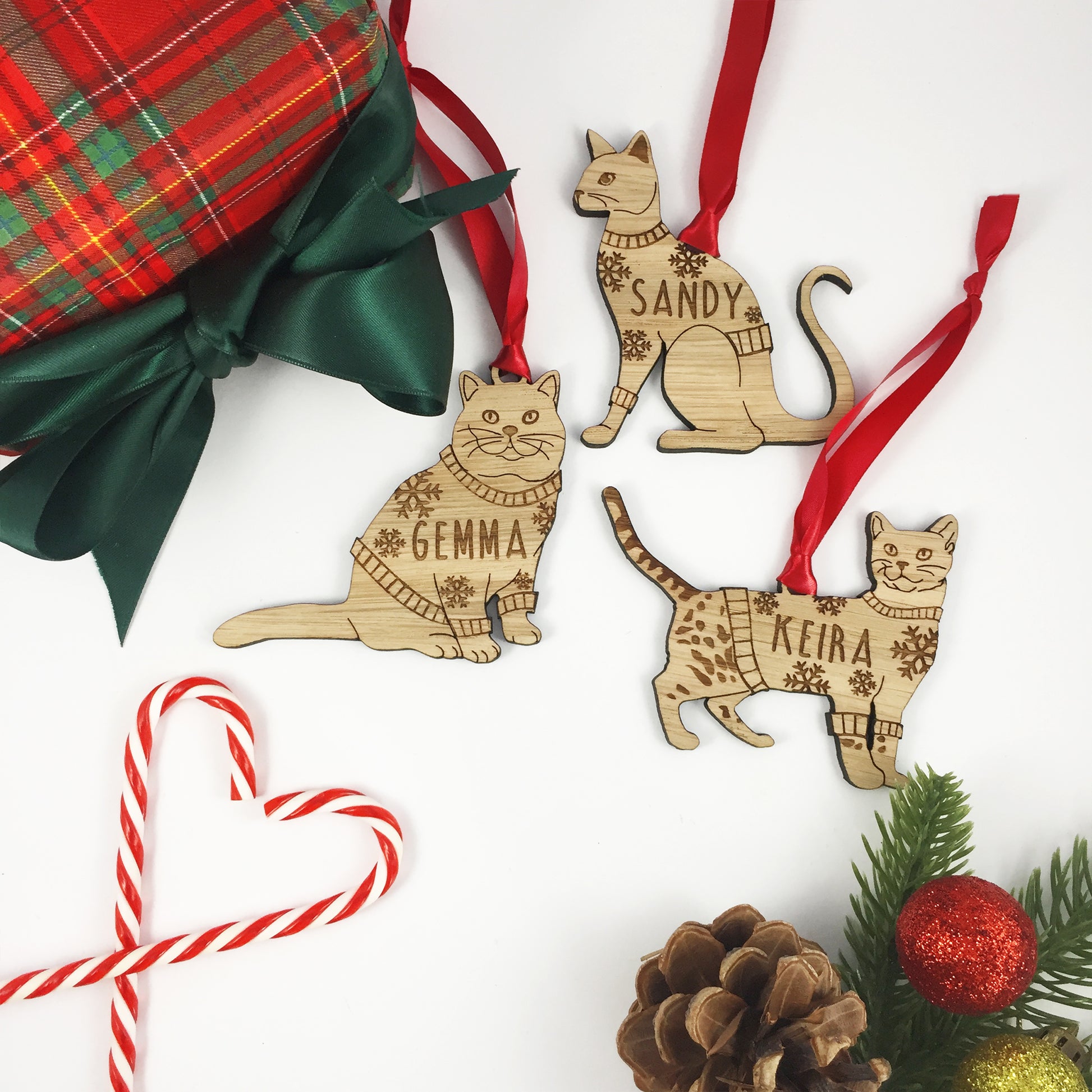 Personalised Siamese Cat Christmas Jumper Tree Decoration Bauble