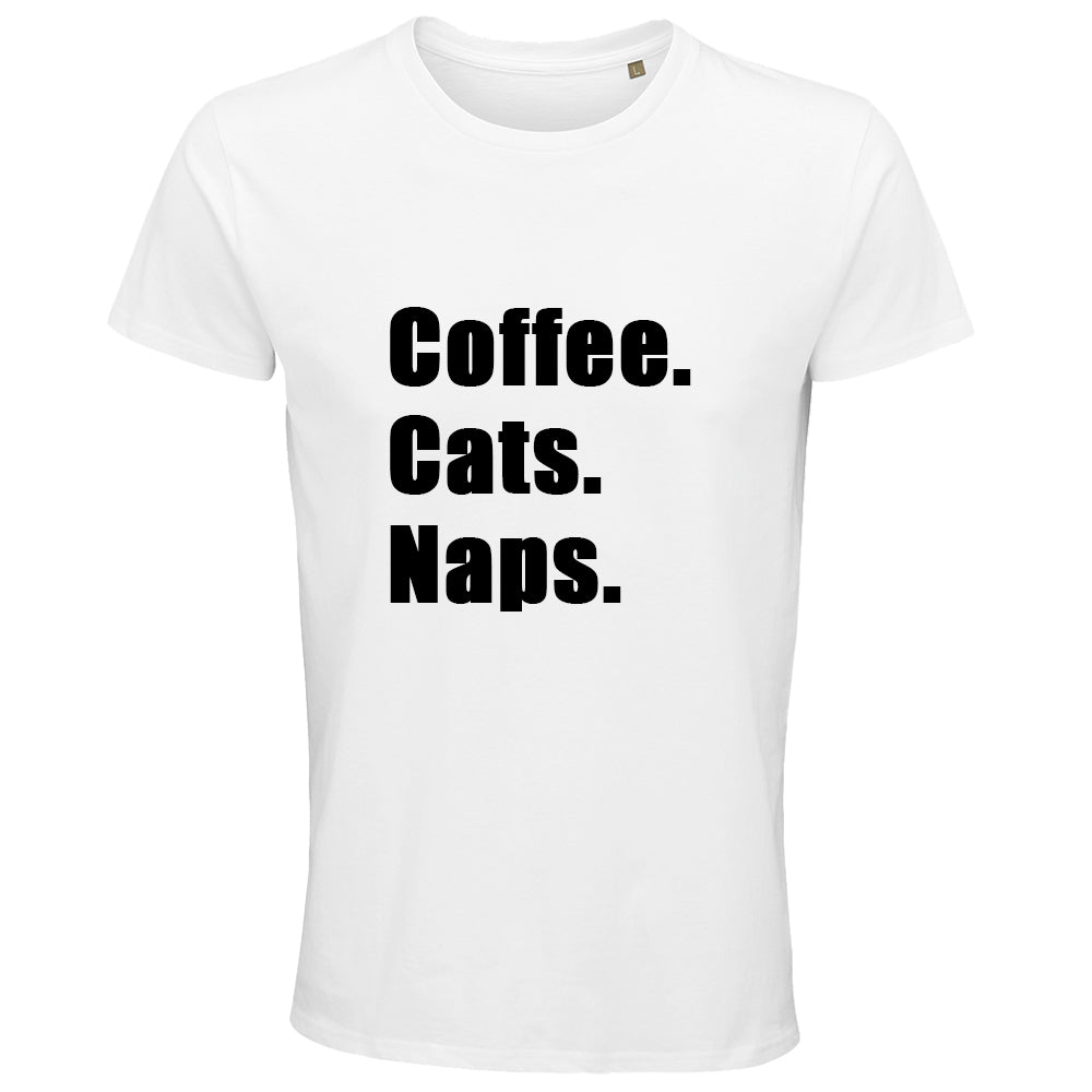 Coffee. Cats. Naps. T-Shirt - White