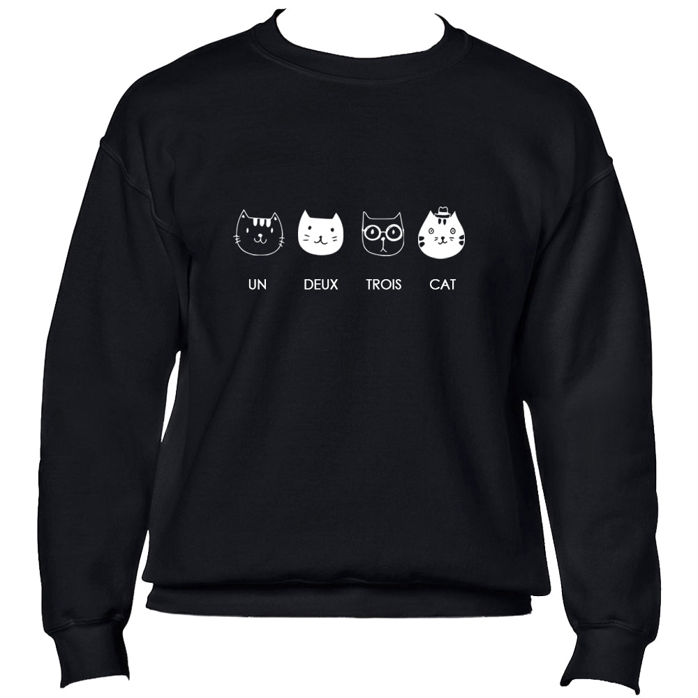 Un Deux Trois Cat Jumper - Unisex - Black