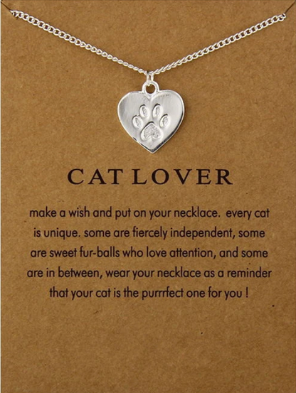 Cat Lover Necklace - Silver