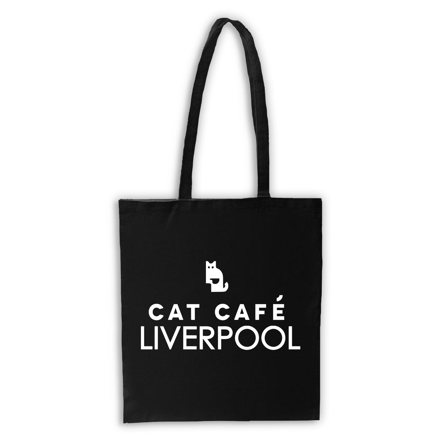 Cat Cafe Liverpool Logo - Black Tote Bag