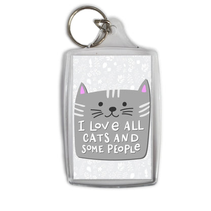 I Love ALL Cats and SOME Humans Keyring