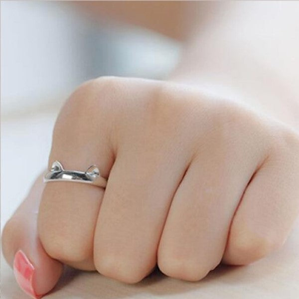 Cat Ears - Silver Ring - Adjustable