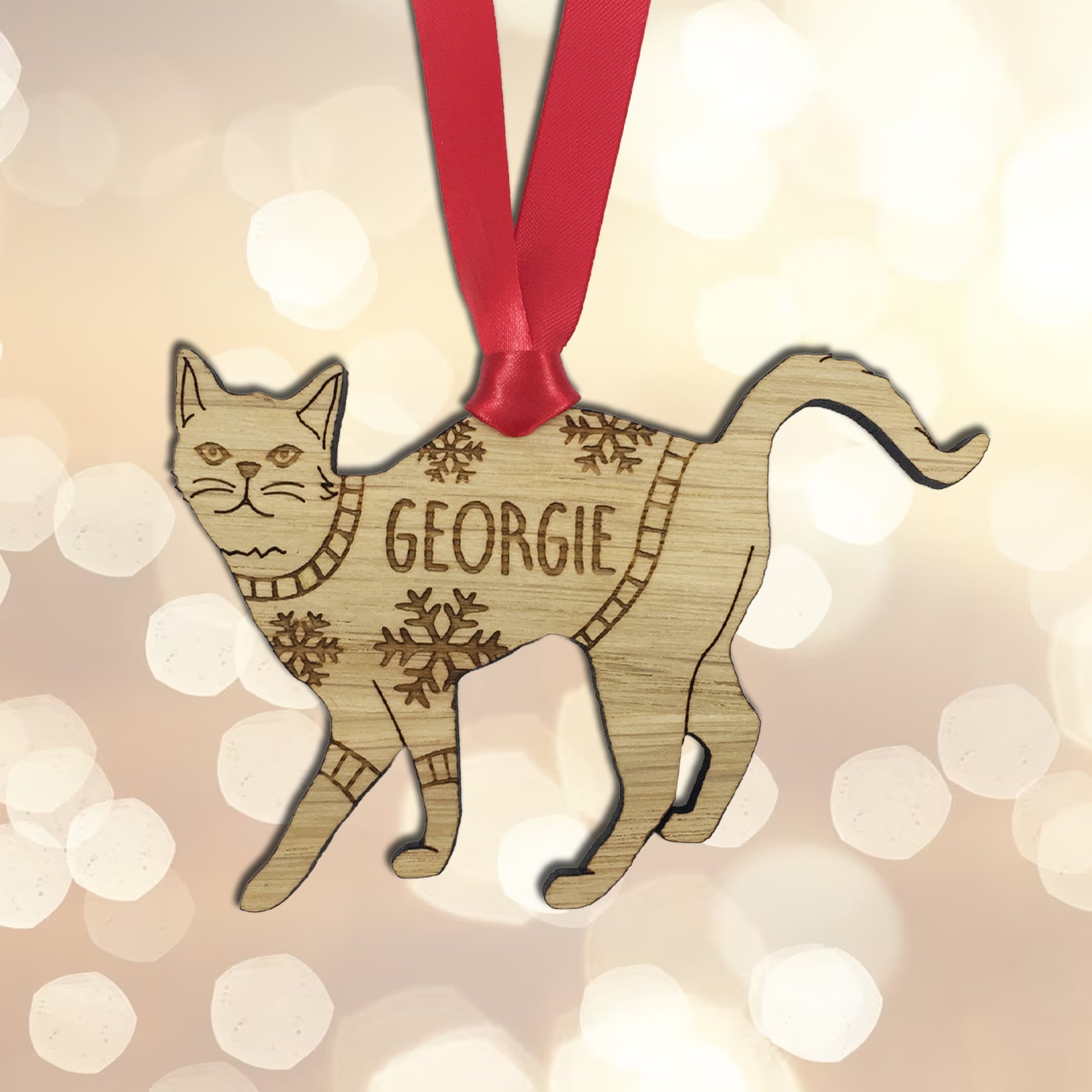 Personalised Domestic Short Hair 1 Cat Christmas Jumper Tree Decoration Bauble
