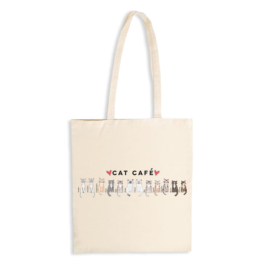 Cat Cafe Liverpool Family Doodle Natural Tote Bag