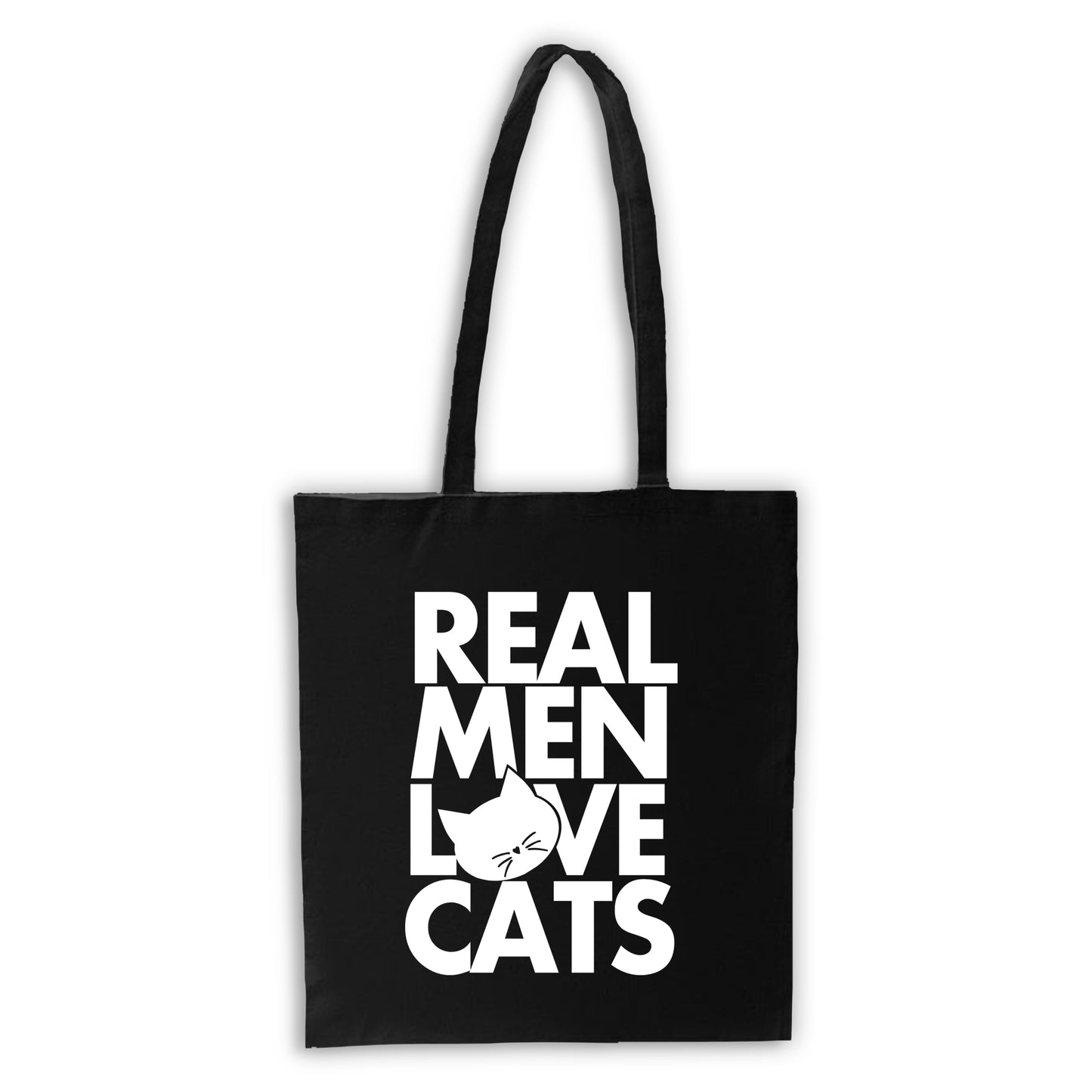 Real Men Love Cats - Black Tote Bag