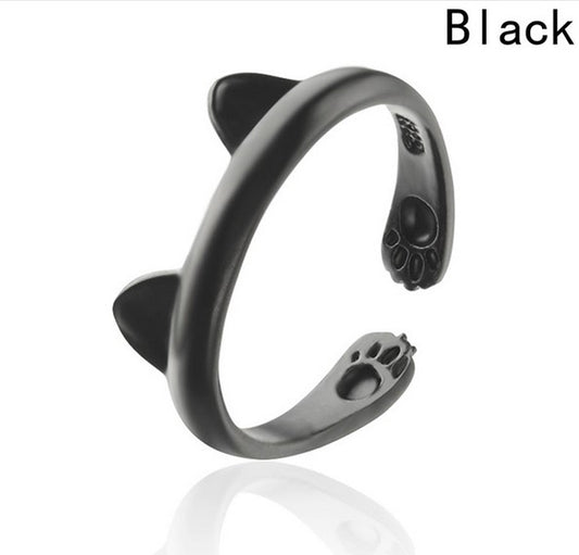 Cat Ears - Black Ring - Adjustable