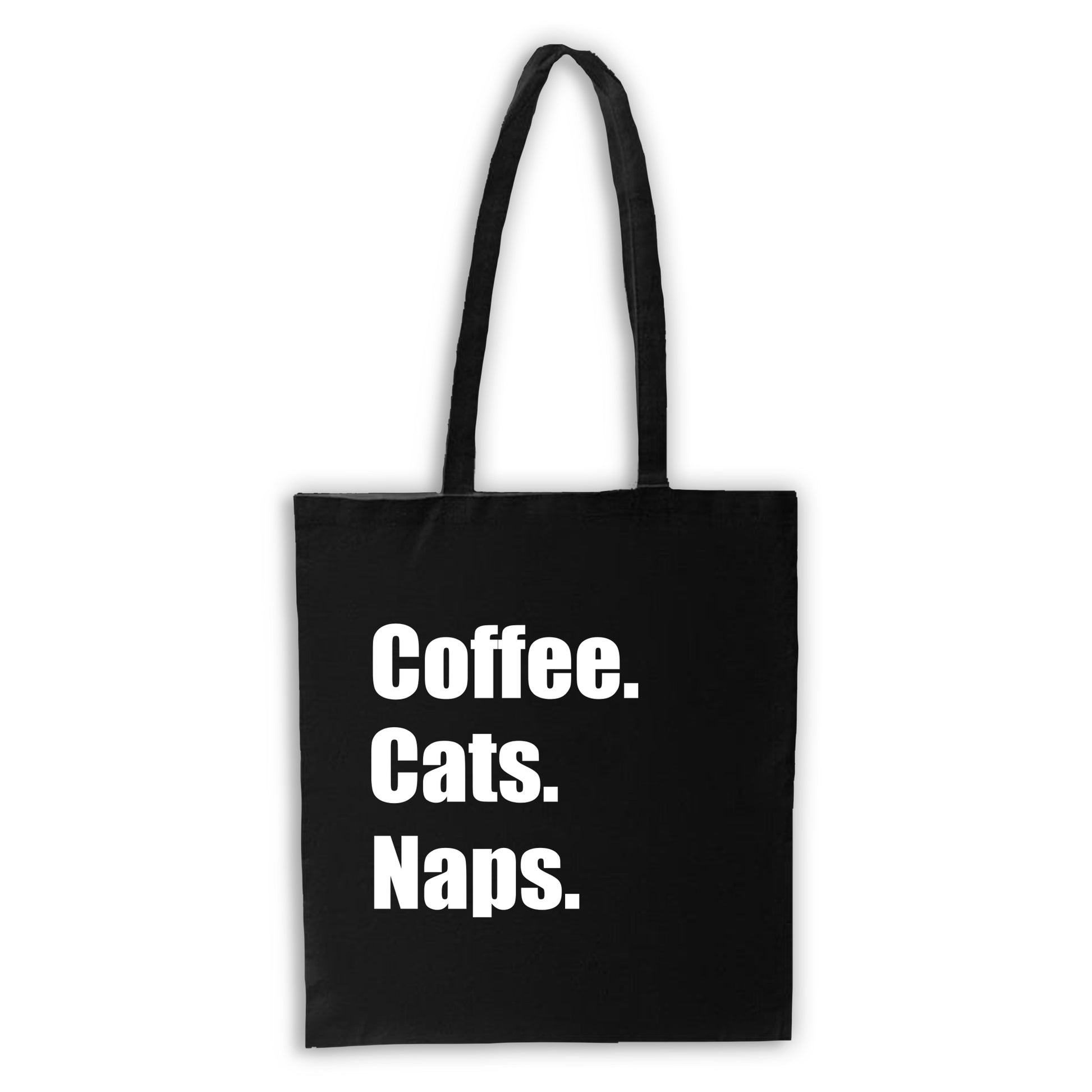 Coffee. Cats. Naps. - Black Tote Bag