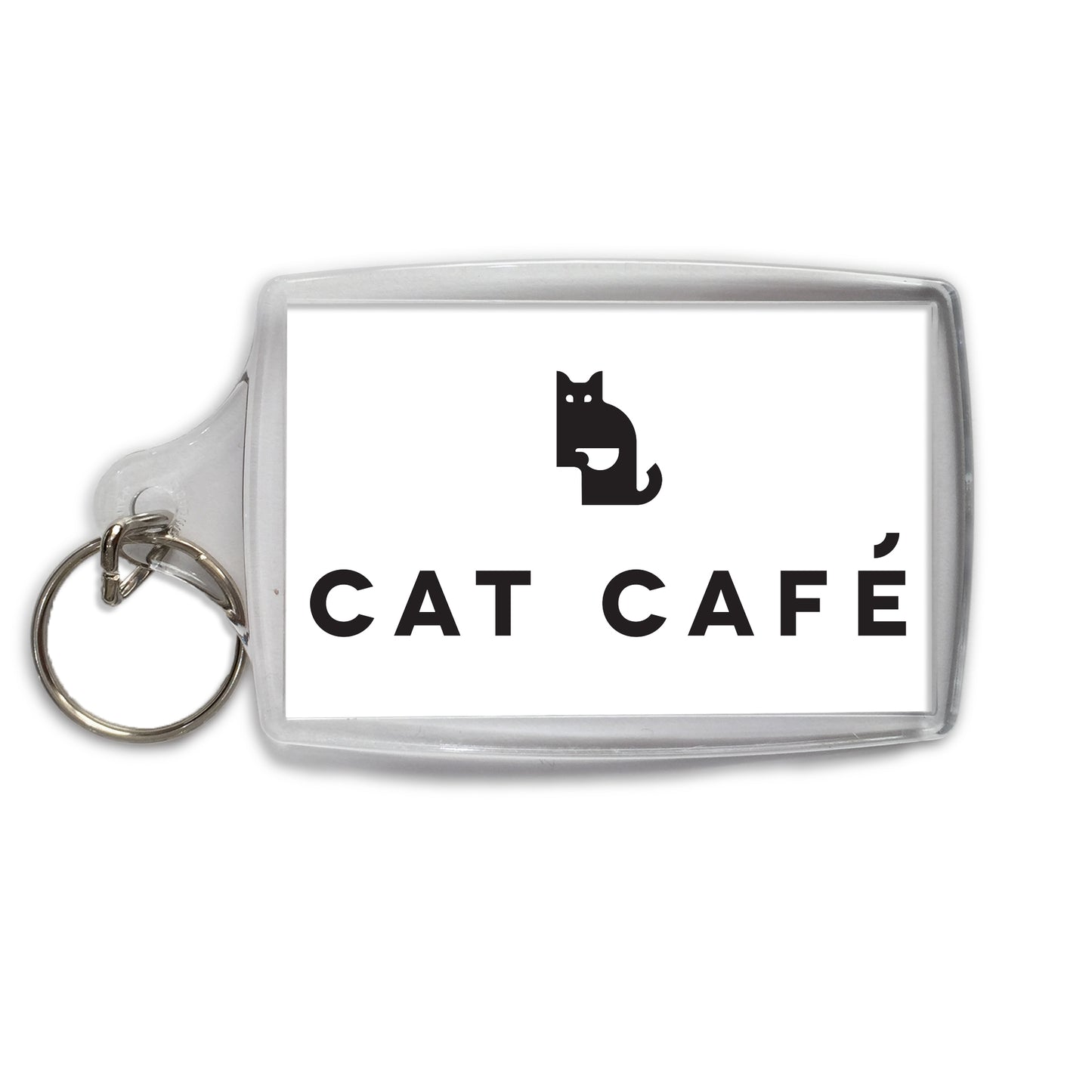 Cat Cafe Logo Keyring