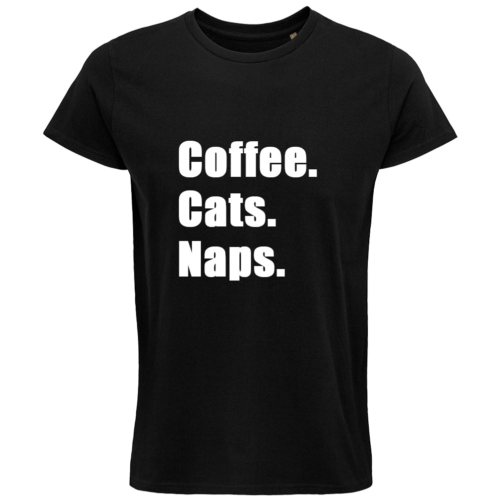 Coffee. Cats. Naps. T-Shirt - Black