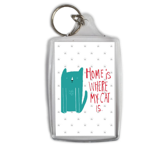 Home is Where My Cat Is Keyring