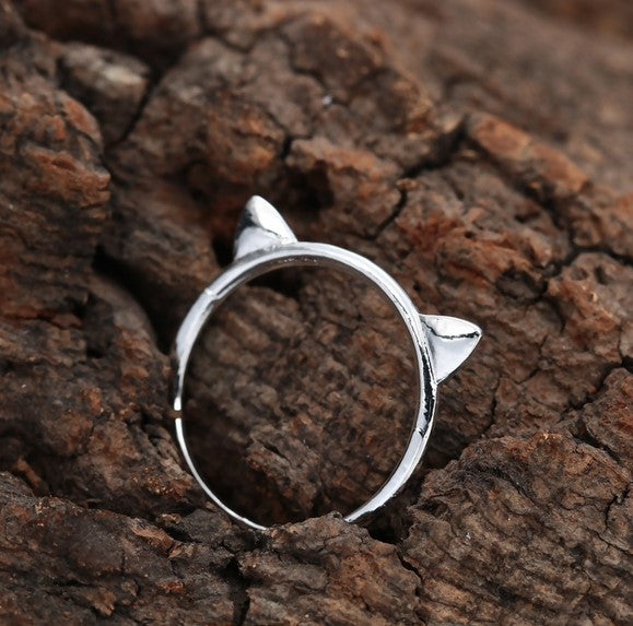 3D Cat Ears - Silver Ring