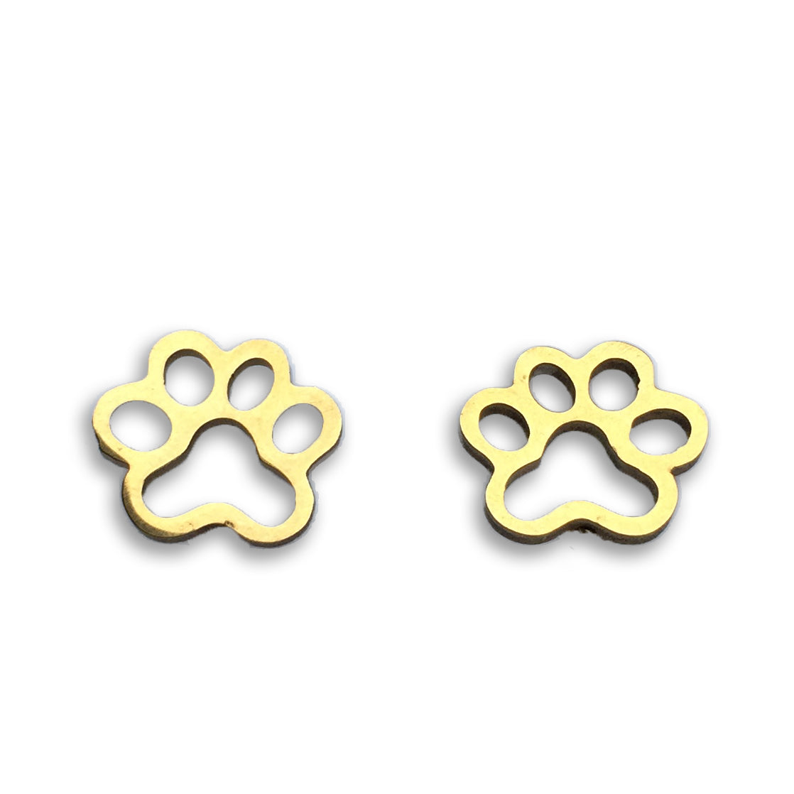 Paw Print Outline Earrings - Gold