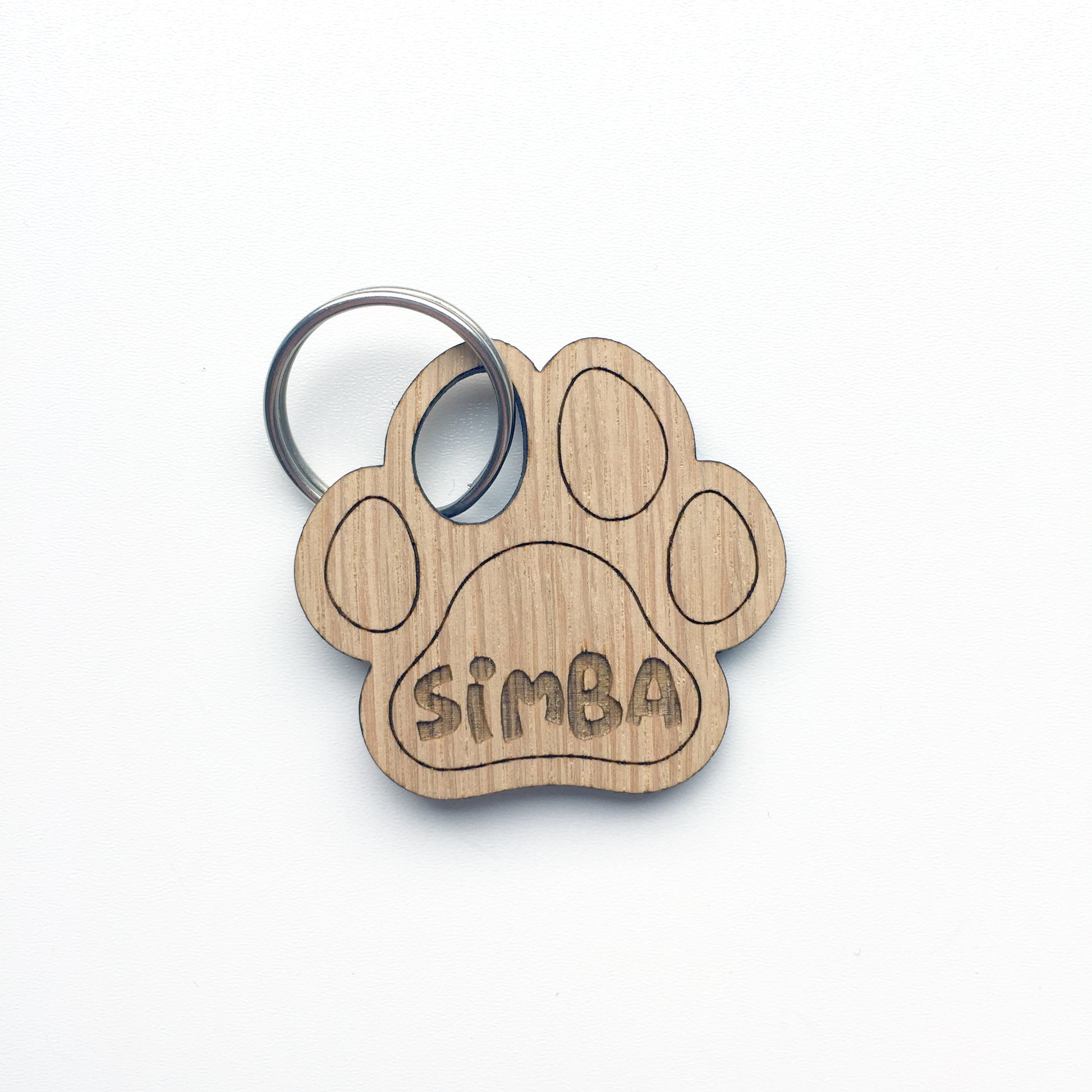 Personalised Pet Paw Print Keyring