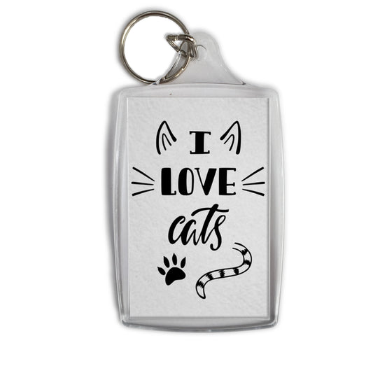 I Love Cats Keyring