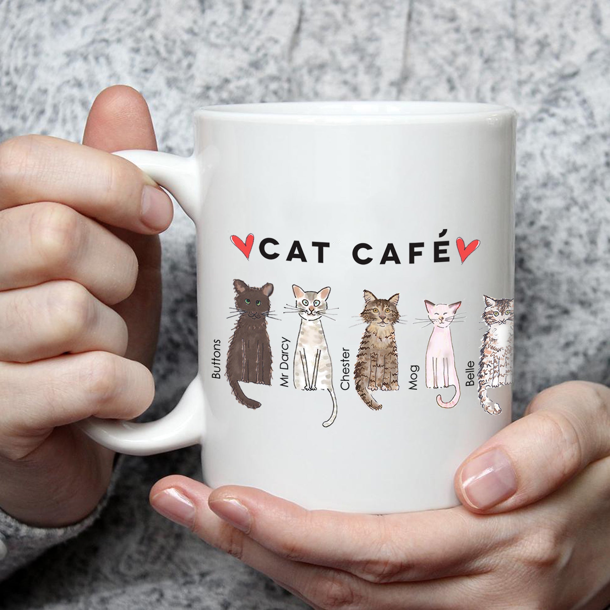 Cat Cafe Liverpool Family Doodle Mug