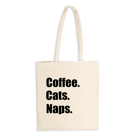 Coffee. Cats. Naps. - Natural Tote Bag