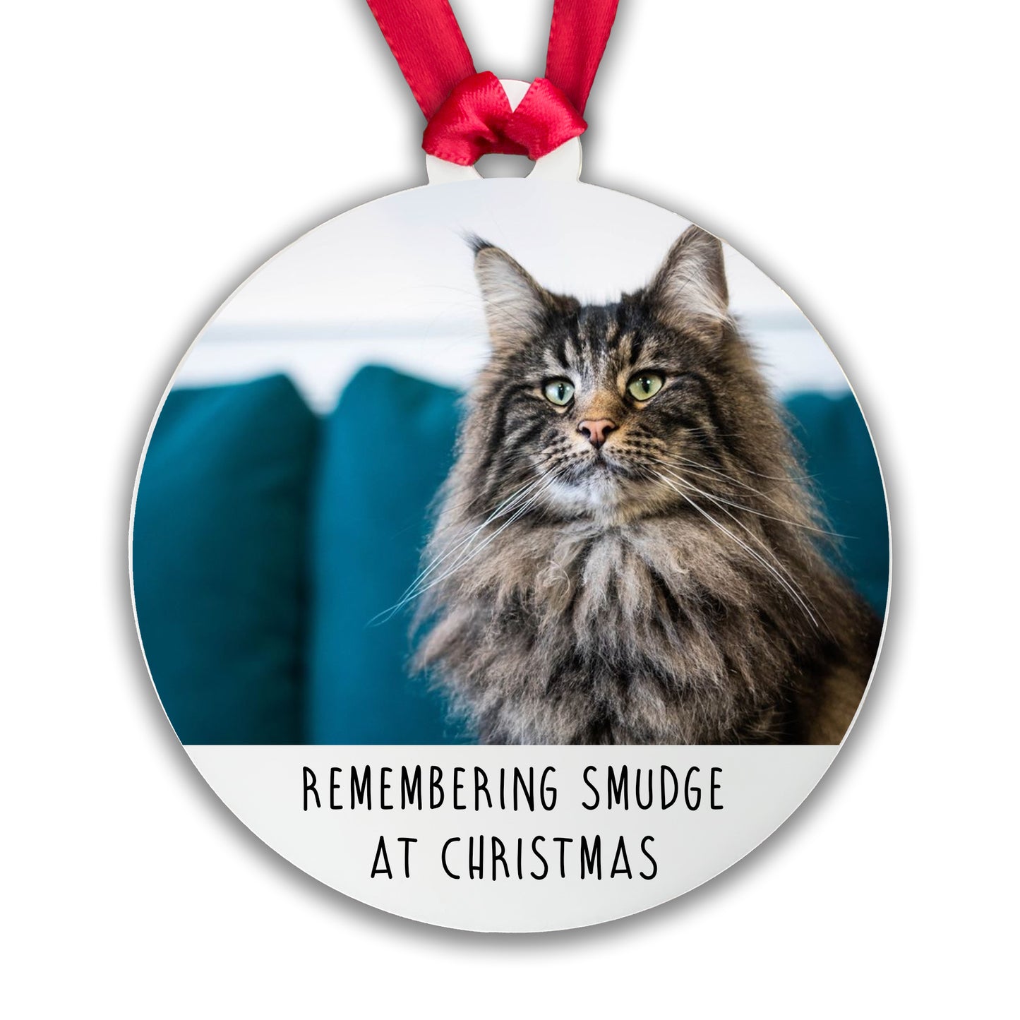 Personalised Pet Memorial Bauble - Remembering Cat at Christmas