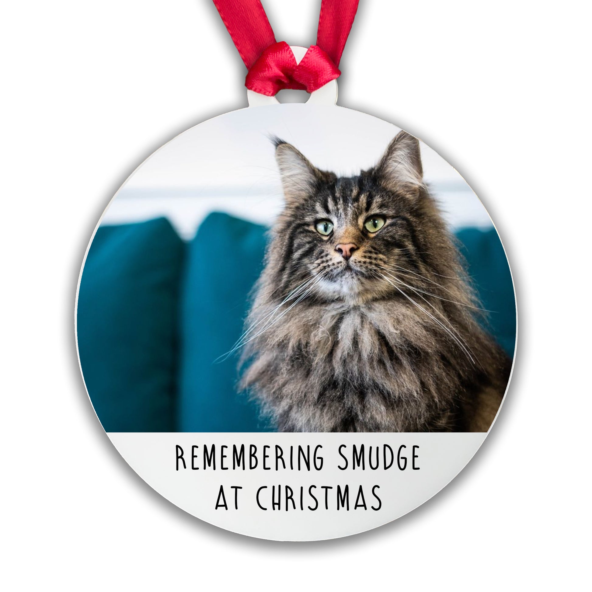 Personalised Pet Memorial Bauble - Remembering Cat at Christmas