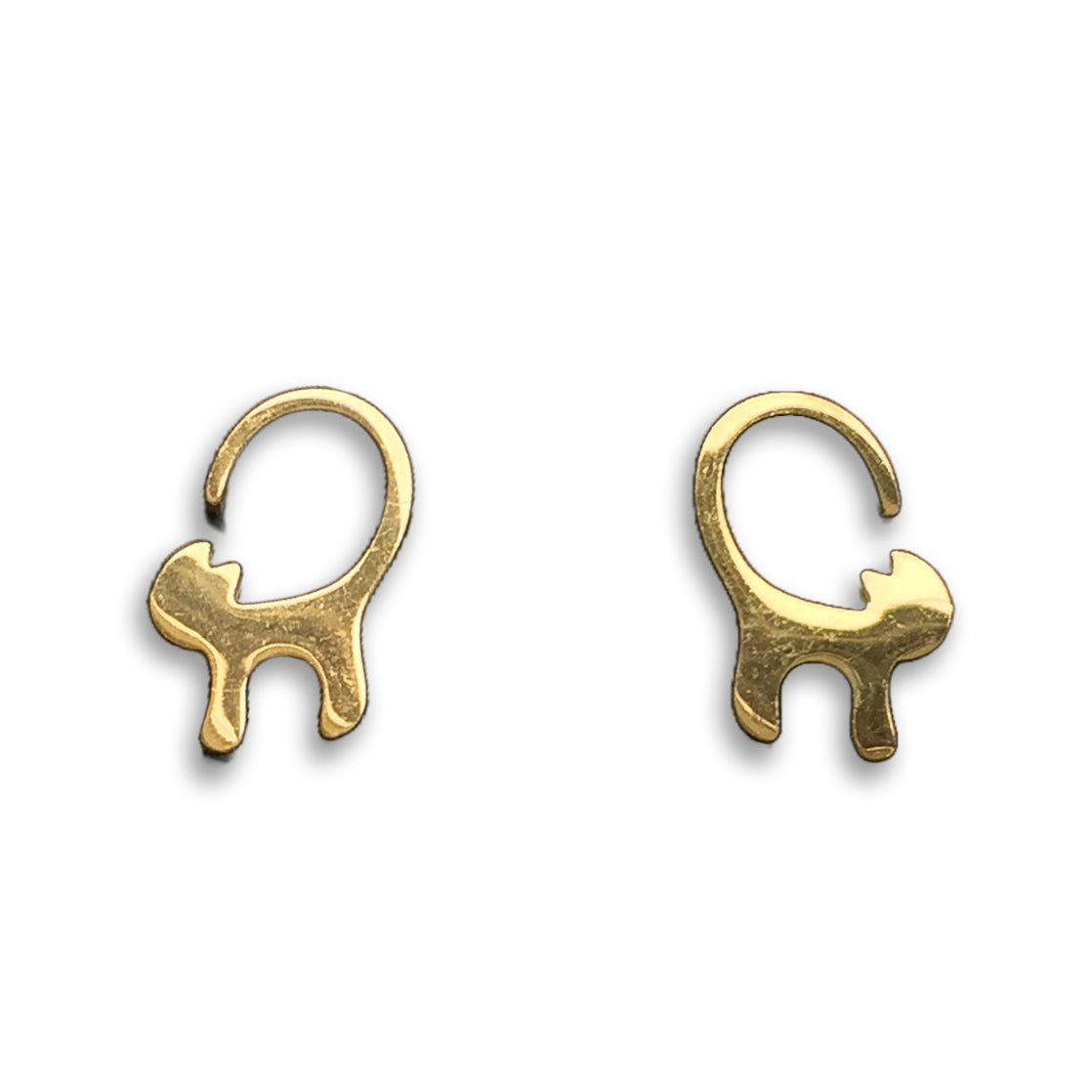 Big Cat Tail Earrings - Gold