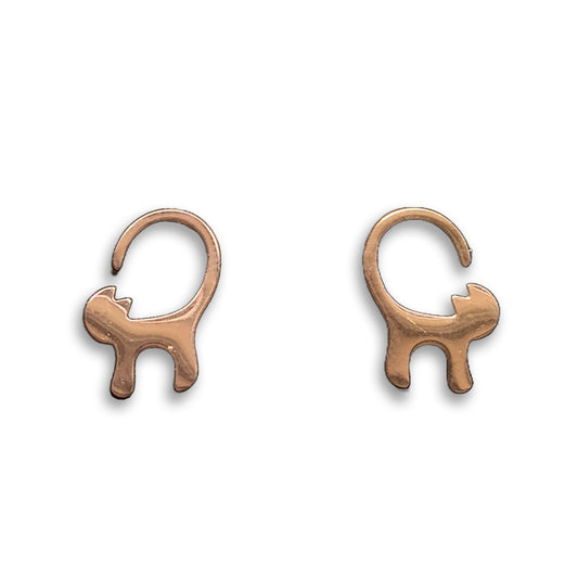 Big Cat Tail Earrings - Rose Gold