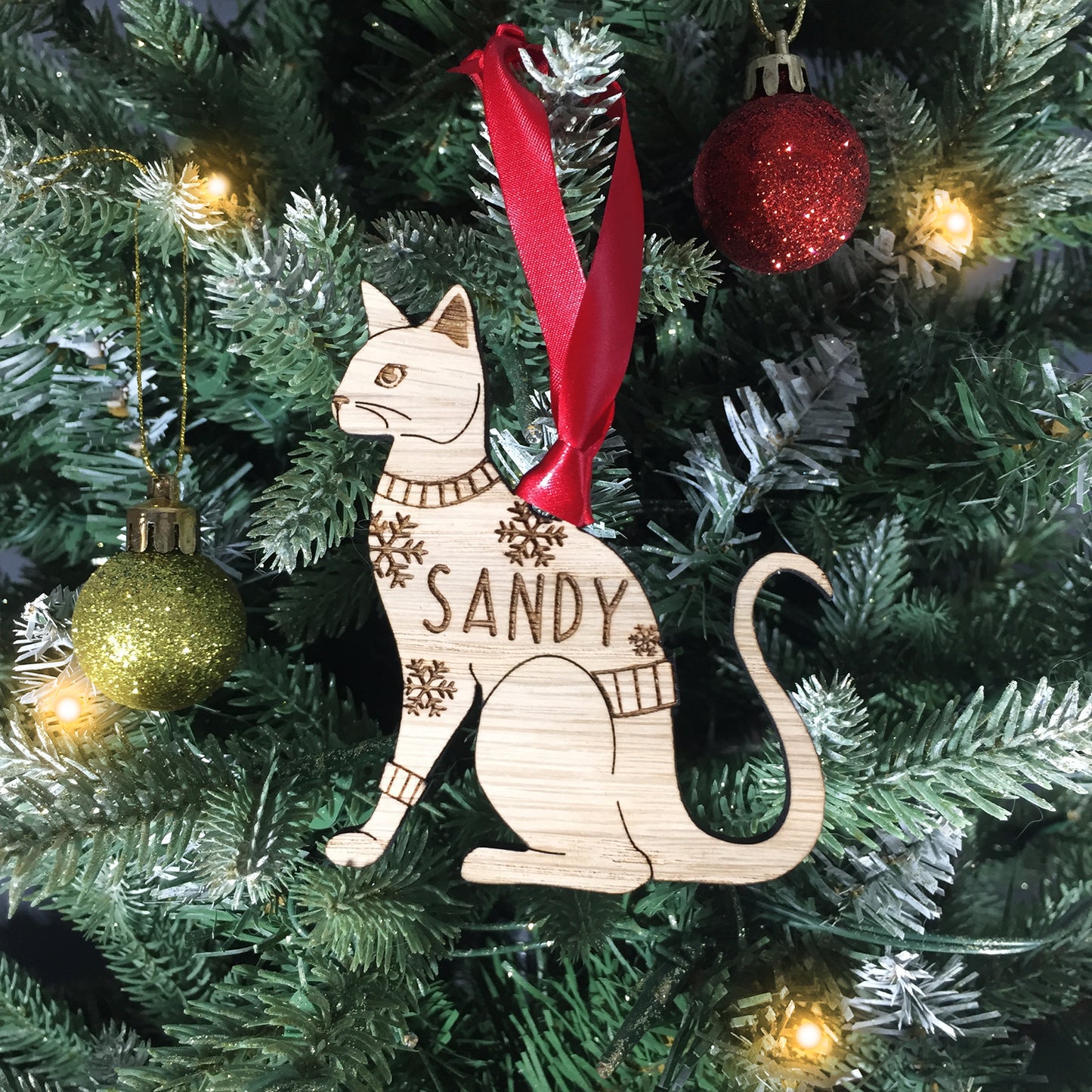Personalised Siamese Cat Christmas Jumper Tree Decoration Bauble