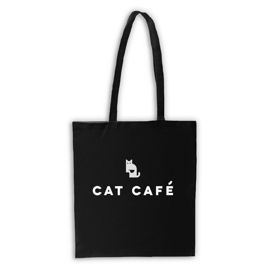 Cat Cafe Logo - Black Tote Bag
