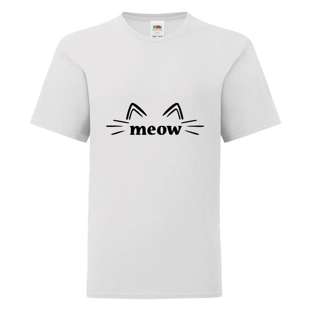 Meow with Whiskers T-Shirt - White - Kids