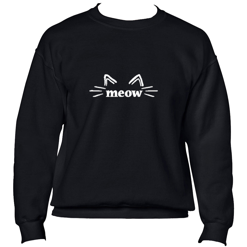 Meow with whiskers Jumper - Black