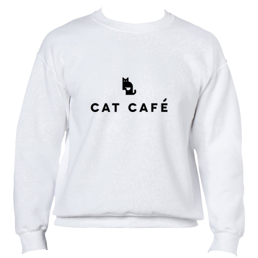 Cat Cafe Logo Jumper - White