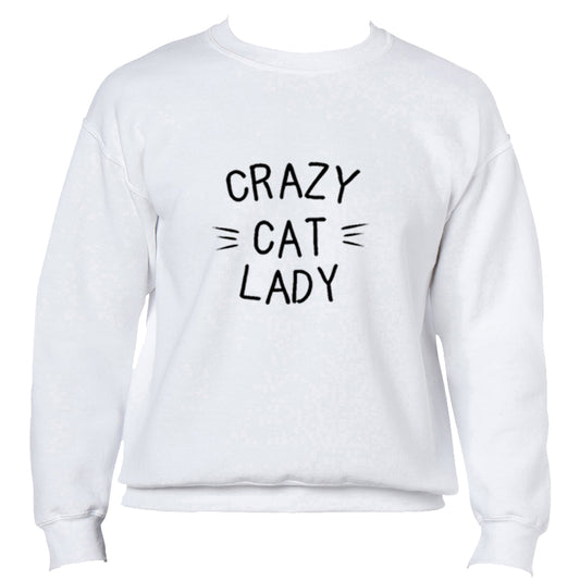 Crazy Cat Lady Jumper - White